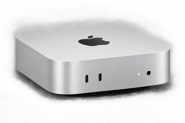 Mac mini hardware illustration for a dedicated FactoryGrids headless host.